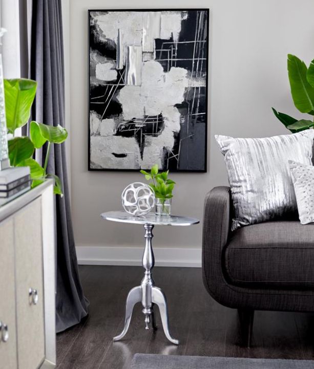 Deco Marche Silver Oval Accent Table-2
