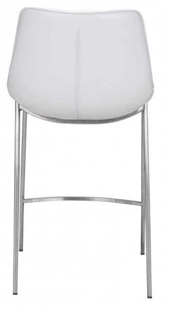 Zuo® Modern Magnus White/Silver Counter Chair-1
