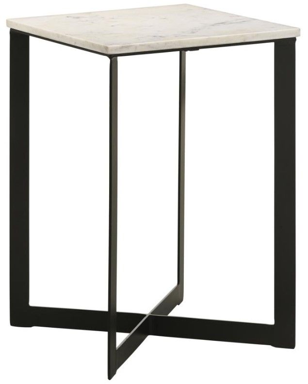 Coaster® Tobin 2-Piece White Occasional Table with Black Base Set-1