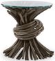 Century® Curate Knot Glass Top End Table with Grey Base-0