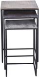 Renwil ® Threefold 3-Piece Nickel Top Nesting Tables with Black Metal Base-1