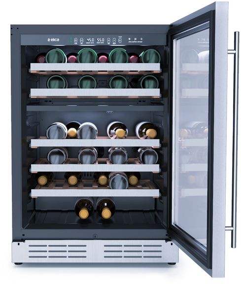 Elica RISERVA 24" 4.8 Cu. Ft. Stainless Steel Built-In or Freestanding Wine Cooler-1
