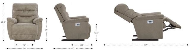 La-Z-Boy® Joshua Midnight Power Rocking Recliner with Headrest and Lumbar-2