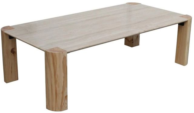 Nest Home Collections Esme Nordic Natural/Sabbia Travertine Rectangular Coffee Table-0