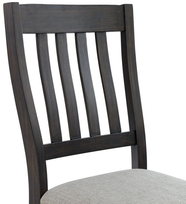 Elements International Montrose Espresso/Light Gray Upholstered Dining Side Chair-4