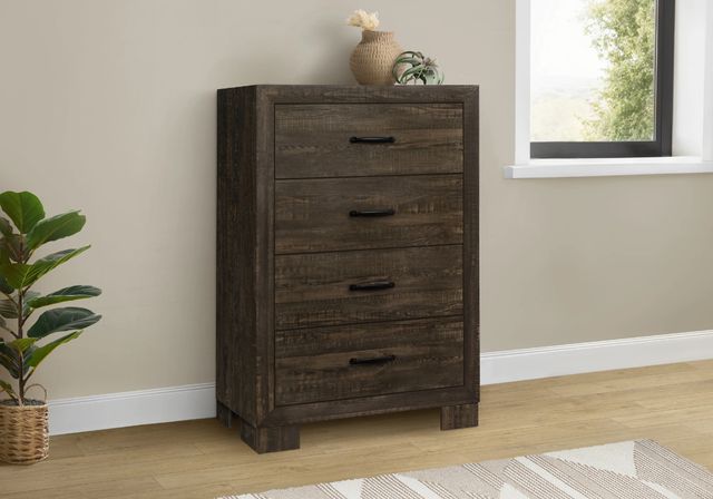 Monarch Specialties Inc. Rustic Oak 4-Drawer Chest-1