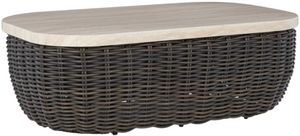 Kimora Outdoor End Table - Beige/Dark Brown