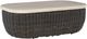 Signature Design by Ashley® Kimora Beige Resin Wicker Outdoor Cocktail Table with Dark Brown Base-0