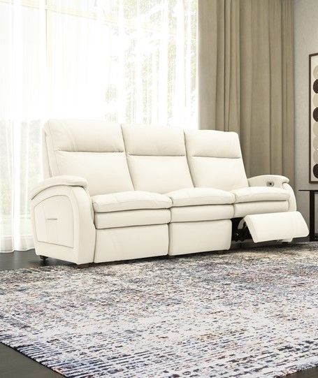Fornirama 3480 Off-White Power Reclining Sofa-1