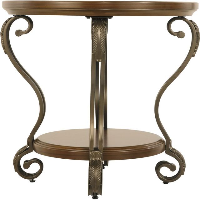 Signature Design by Ashley® Nestor Medium Brown Round End Table-1
