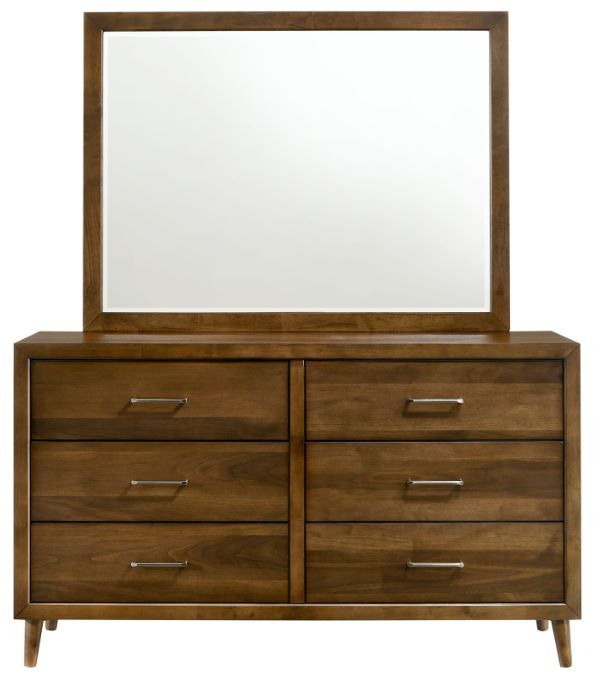 Elements International Malibu Walnut Dresser and Mirror-1