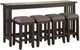 Bernards Lindsey 5-Piece Brown/Gray Drop Leaf Counter Table Set-0
