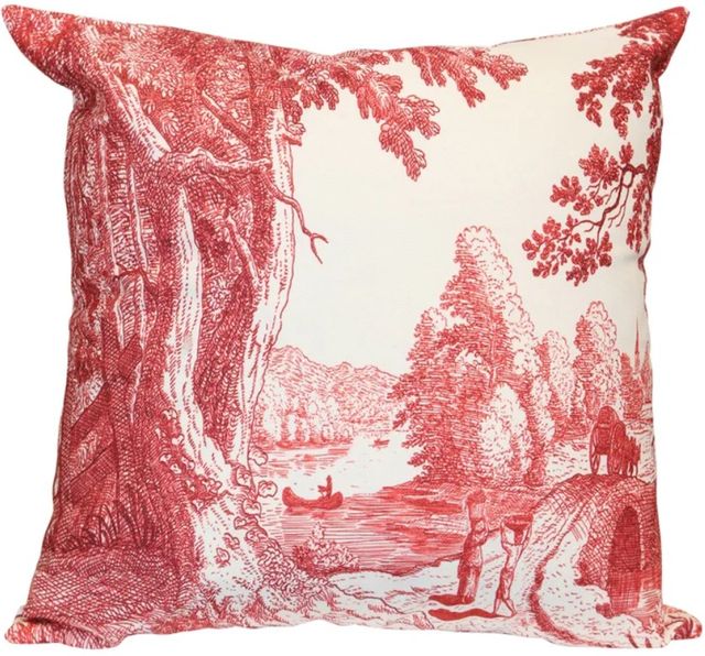 Stylecraft Beige/Red Designer Pillow-0