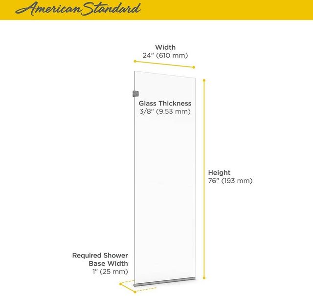American Standard Silver Shine Frameless Shower Screen-1