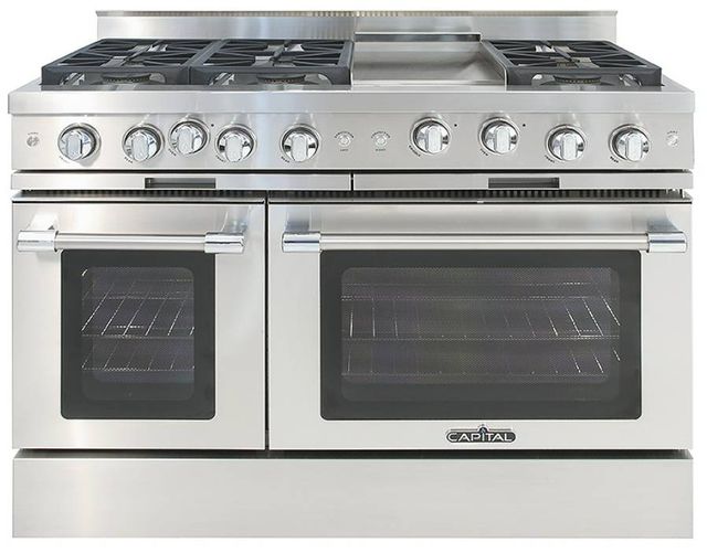 Capital Cooking™ Classic Chef 48" Stainless Steel Sealed Burner Pro Style Gas Range with Griddle-0