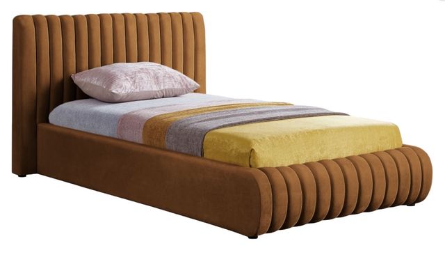 Meridian Furniture Nico Saddle Velvet Twin Upholstered Panel Bed-0