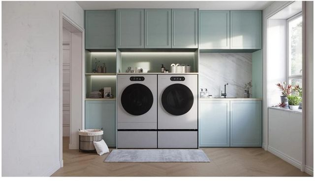 LG Signature SideKick™ 1.0 Cu. Ft. Brushed Platinum Steel Pedestal Washer-2