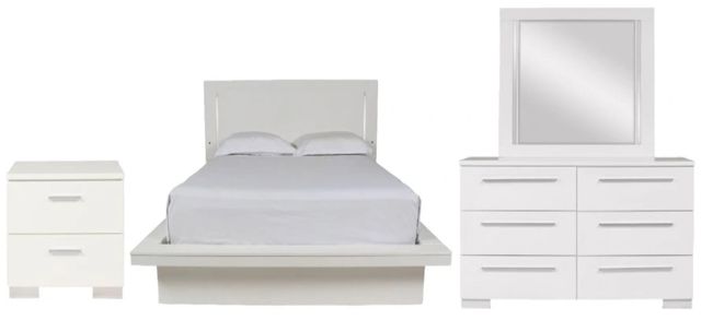 New Classic® Home Furnishings Sapphire 4-Piece White King Panel Bedroom Set-0