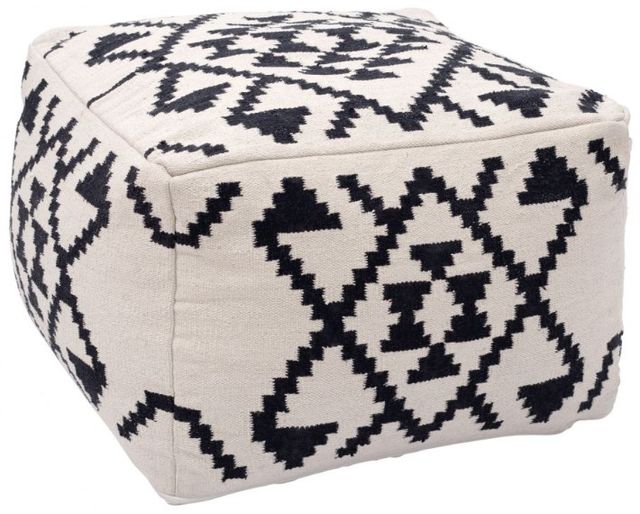 Zuo® Modern Lizardo Beige Black Ottoman-0