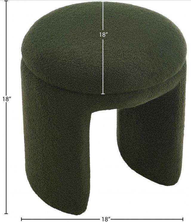 Meridian Furniture Bowen Olive Green Fabric Ottoman/Stool-2