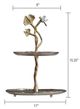 A & B Home Gold/Silver Cherry Blosson-2 Tier Stand Tray-2