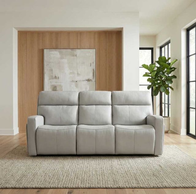 Liberty Furniture Chase Oslo Gray Triple Power Zero Gravity Reclining Sofa-2