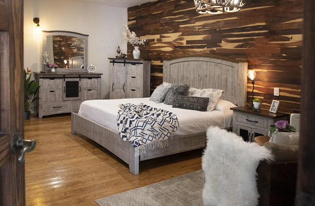 International Furniture Direct Pueblo Gray Queen Bed-1
