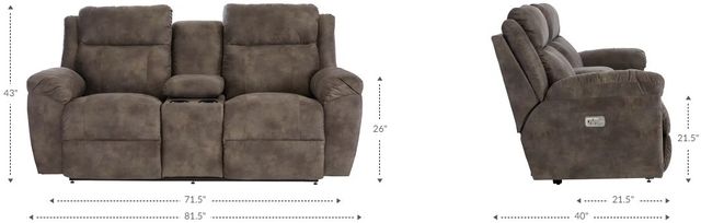 La-Z-Boy® Joel Charcoal Power Reclining Loveseat with Console and Headrest-3