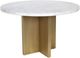 Moe's Home Collection Graze White Dining Table with Brass Base -0