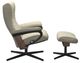 Stressless® by Ekornes® Customizable Wing Medium Manual Recliner and Ottoman with Cross Base-1