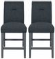 Global Furniture USA Monaco 2-Piece Dark Gray Bar Stool Set-0