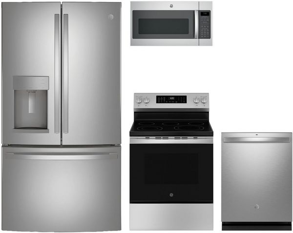 GE 4 Piece Stainless Steel Kitchen Package