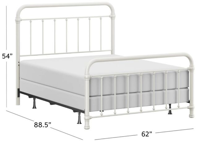 HH2 Home Kirkland White 55" Queen Metal Rod Bed-3