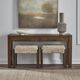 Liberty Furniture Broadmore 3-Piece Cobblestone Brown Console and Stool Set-1