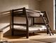 International Furniture Direct Forte Brown Youth Twin Over Full Bunk Bed-2