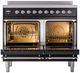 Ilve® Nostalgie II Series 40" Glossy Black Pro Style Induction Range-1