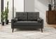 Monarch Specialties Inc. Dark Grey 58" Loveseat with 2 Pillows-1