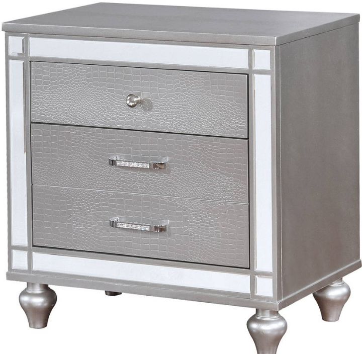 Furniture of America® Brachium Silver Nightstand Furnikoure, LLC