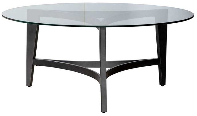 Liberty Furniture Capri Glass Top Round Cocktail Table with Espresso Base-3
