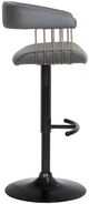Armen Living Calista Gray/Black Upholstered Adjustable Bar Stool-2