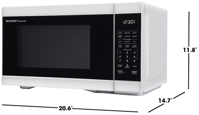 Sharp® 1.1 Cu. Ft. White Countertop Microwave-3
