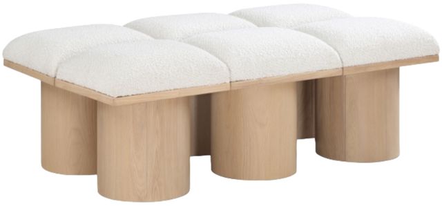 Meridian Furniture Pavilion 6-Piece Cream/Natural 47" Modular Bench Set-0