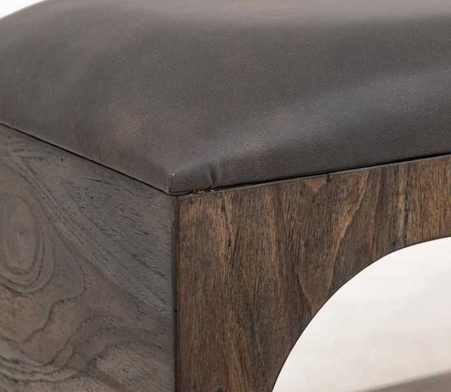 International Furniture Direct Balam Gray/Stained Dark Upholstered Bench-4