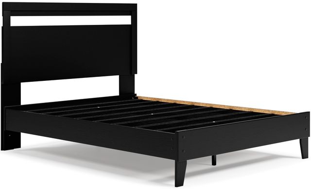 Signature Design by Ashley® Finch 2-Piece Black Queen Panel Platform Bed Set-1