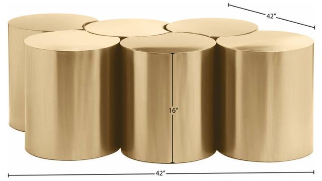 Meridian Furniture Dimple 6-Piece Gold 16" Modular Nesting Coffee Table Set-2
