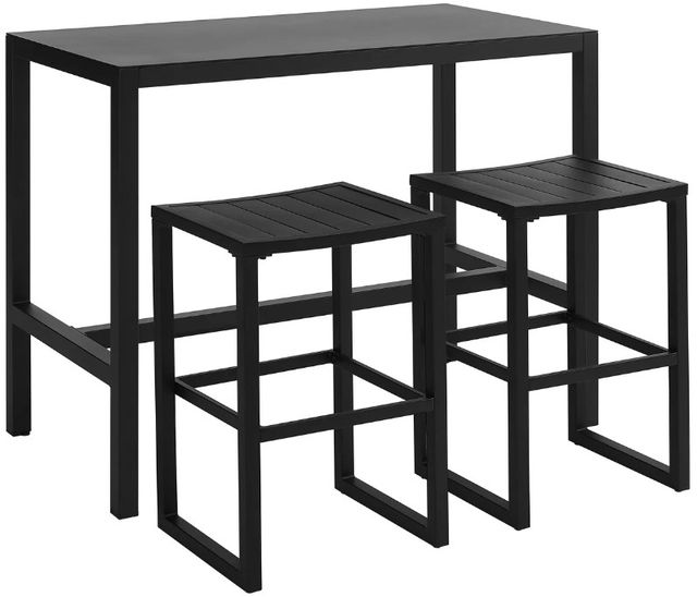 Linon Alora 3-Piece Black Aluminum Dining Table Set-0