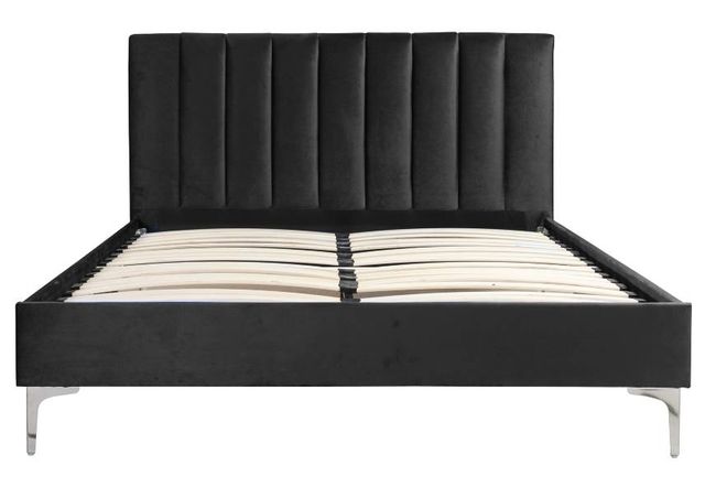 Mazin Furniture Melina Black Queen Upholstered Platform Bed-3