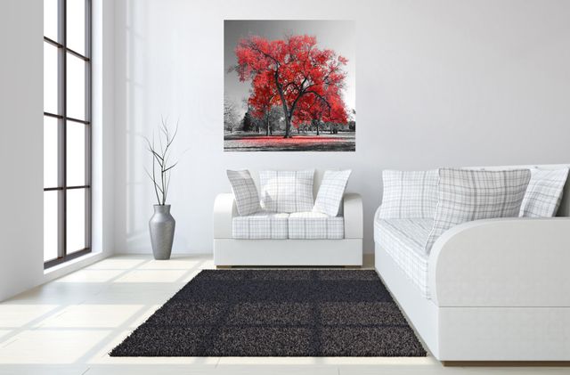 Classy Art Red Tree 50 x 50 Tempered Glass with Foil-3