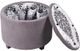 Olliix by Madison Park Grey Sasha Round Ottoman with Shoe Holder Insert-2
