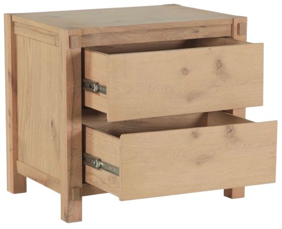 Home Trends & Design Flagstaff Natural Distressed Oak Nightstand-2